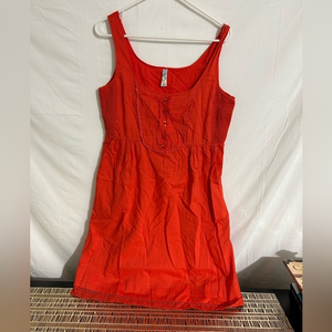 Maeve Anthropologie Orange‎ Smocked Laced Mini Sundress Size Medium